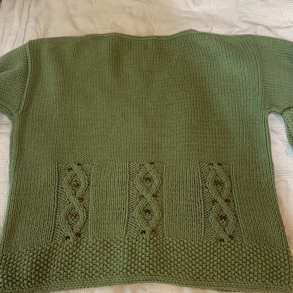 Pure Hand-Knit Cotton Cardigan, M/L - Picture 6 of 8